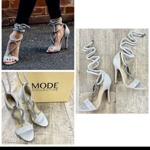 The MODE Collective Mink Sandal Suede Leather GORGEOUS!